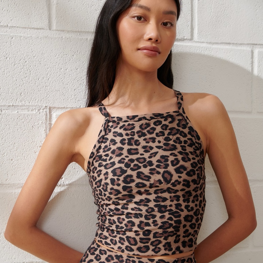 Abercrombie & Fitch YPB Leopard Print Sports Bra
